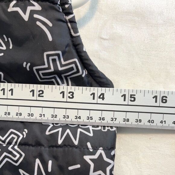 NANNETTE KIDS Puffer Vest Size 6 Black W/Awesome Design Fleece Lining - Picture 4 of 6